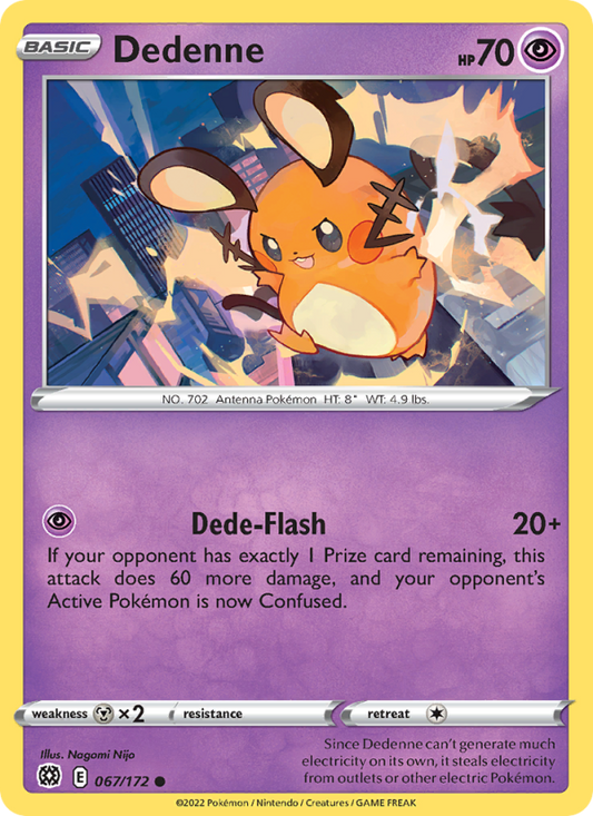 Dedenne (067/172) Reverse Holo card image