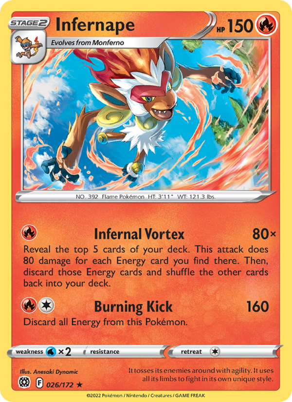 Infernape (026/172) Reverse Holo card image