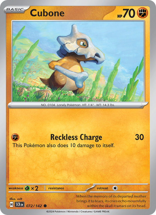 Cubone (072/142) Reverse Holo card image