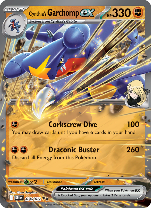 Cynthia's Garchomp ex (104/182) Reverse Holo card image