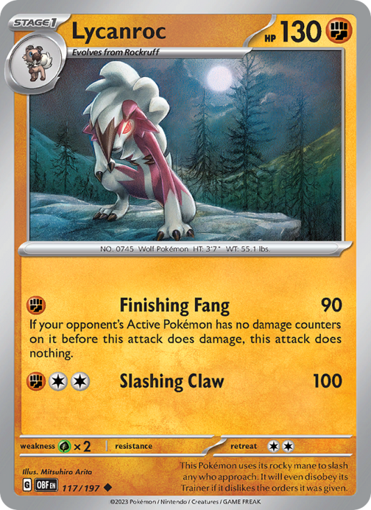 Lycanroc (117/197) Reverse Holo card image