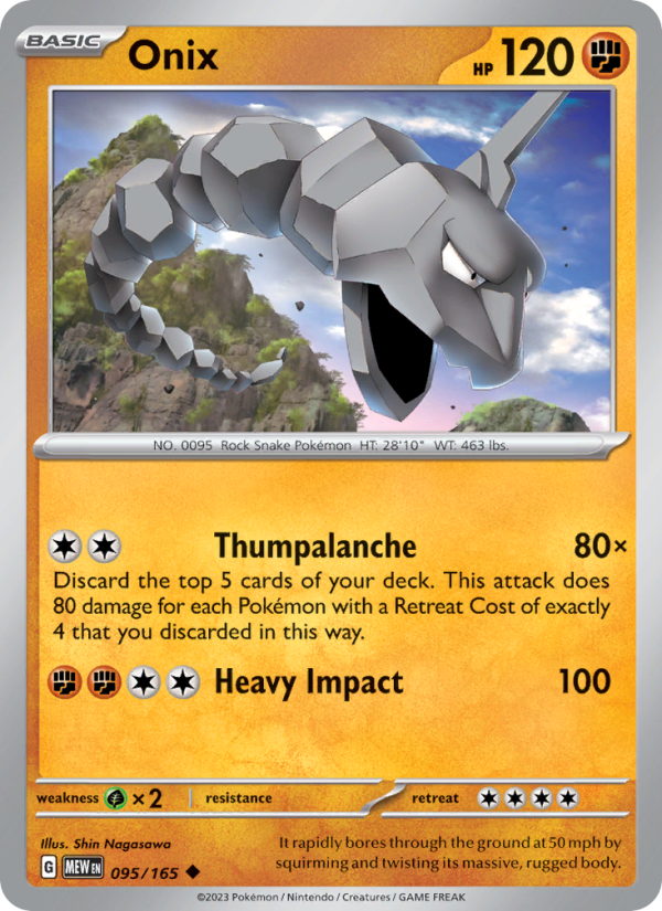 Onix (095/165) Reverse Holo card image
