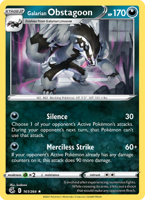 Galarian Obstagoon (161/264) Reverse Holo card image