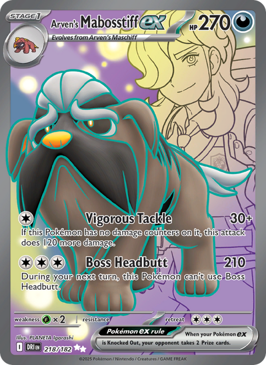 Arven's Mabosstiff ex (218/182) Reverse Holo card image