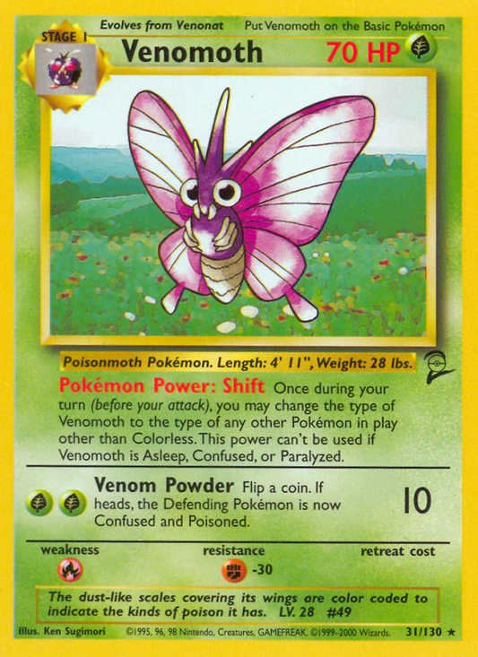 Venomoth (031/130) Reverse Holo card image