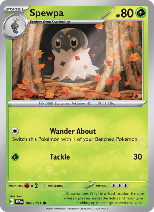 Spewpa (006/191) Reverse Holo card image