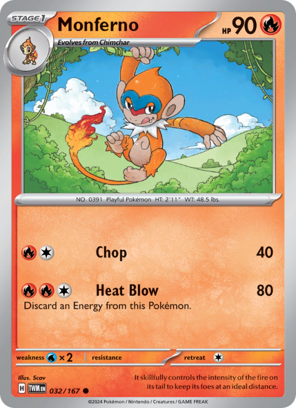 Monferno (032/167) Reverse Holo card image