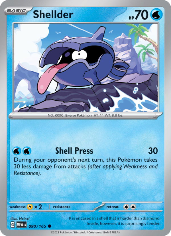 Shellder (090/165) Reverse Holo card image