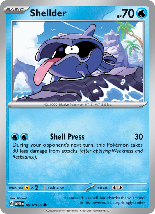 Shellder (090/165) Reverse Holo card image