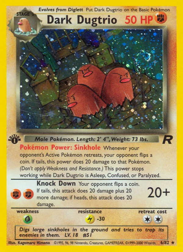 Dark Dugtrio (006/82) Reverse Holo card image